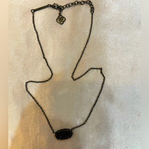 Kendra Scott small black Elisa style black chain pendent.